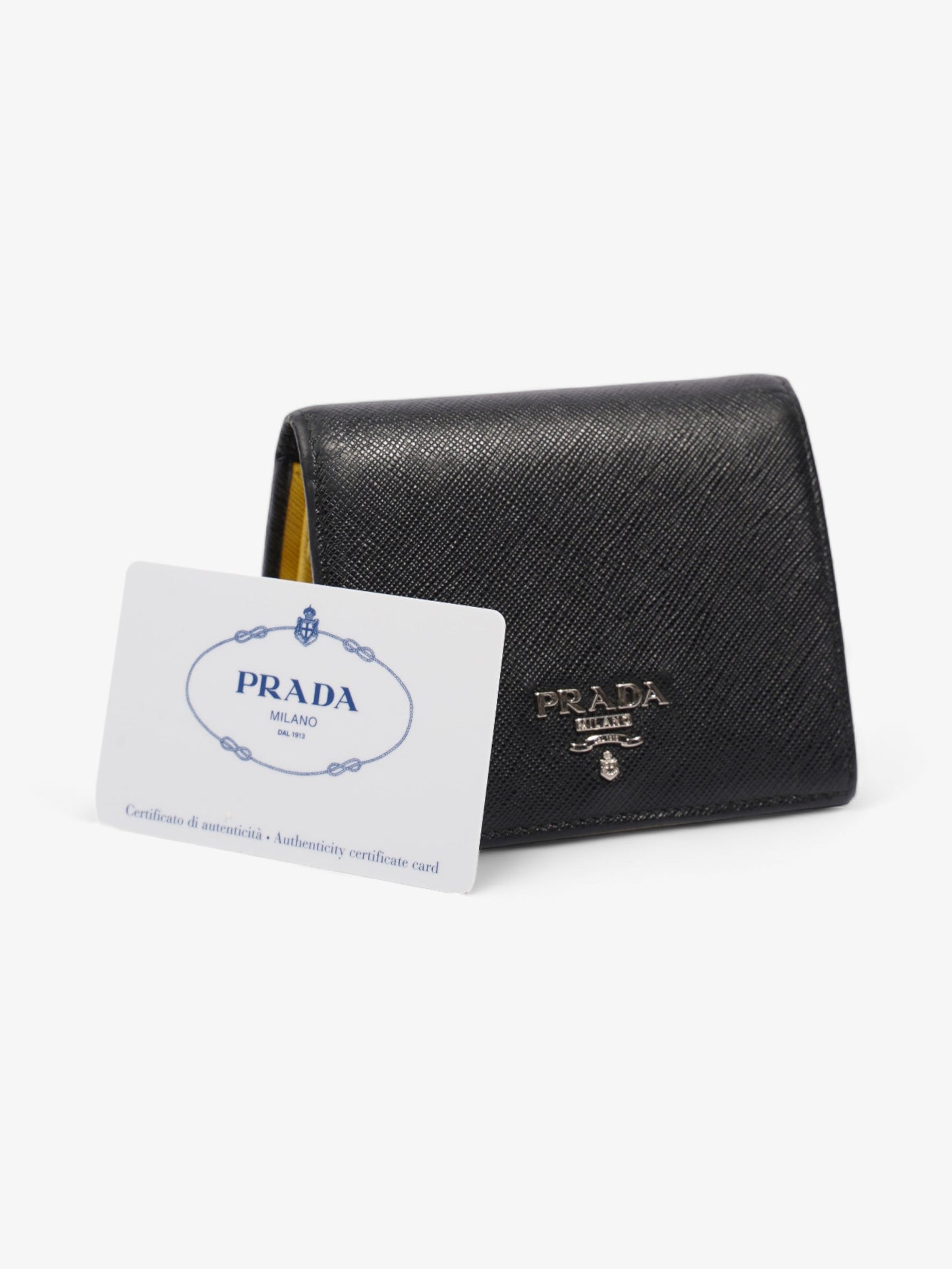 Prada Small Wallet Black Saffiano Leather