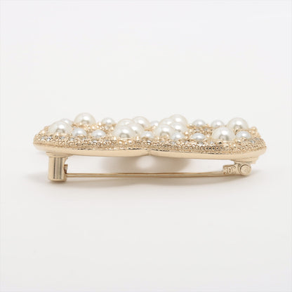 Chanel Coco Logo Rhinestone Gold Earrings Costume Jewellery