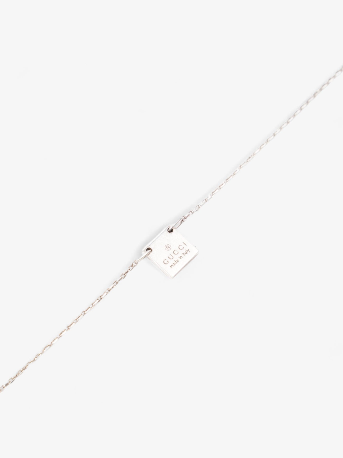 Gucci Logo Plate Necklace Silver Silver Sterling