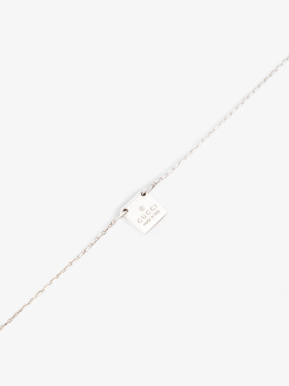 Gucci Logo Plate Necklace Silver Silver Sterling