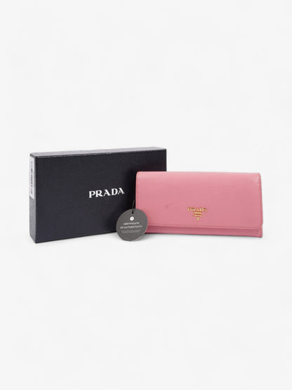 Prada Long Wallet Pink Leather