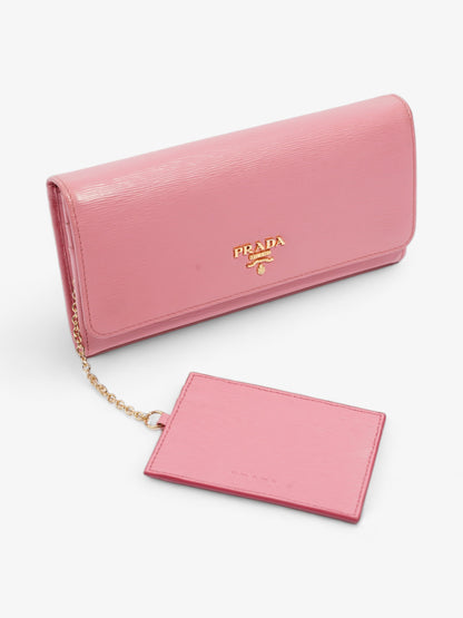 Prada Long Wallet Pink Leather