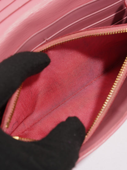 Prada Long Wallet Pink Leather
