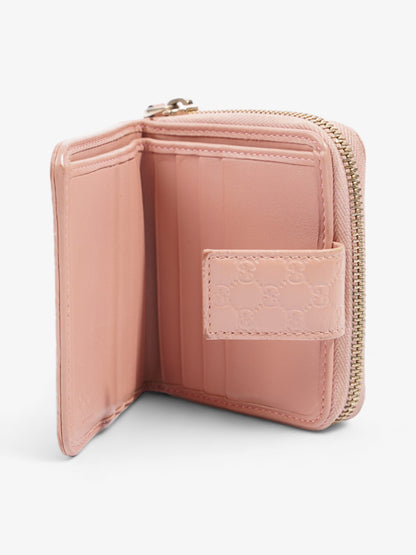 Gucci Gucci Micro Guccissima 449395 Leather Compact Wallet Pink   ? Engraving Pink Embossed Leather