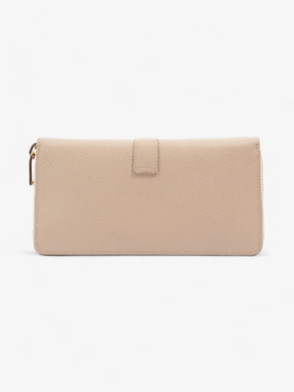 Saint Laurent Zip Round Wallet Beige Leather