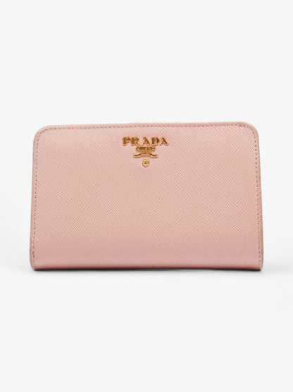 Prada Compact Wallet Pink Saffiano Leather