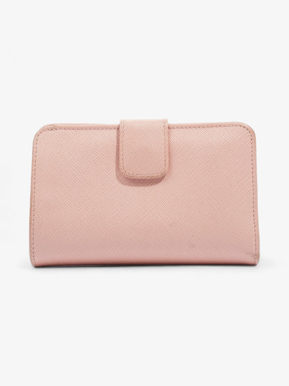 Prada Compact Wallet Pink Saffiano Leather