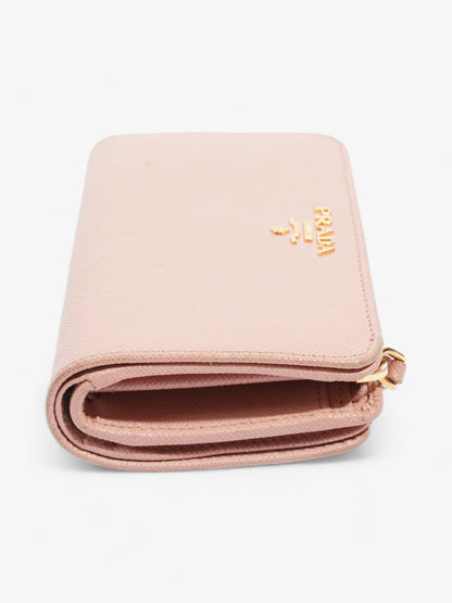 Prada Compact Wallet Pink Saffiano Leather