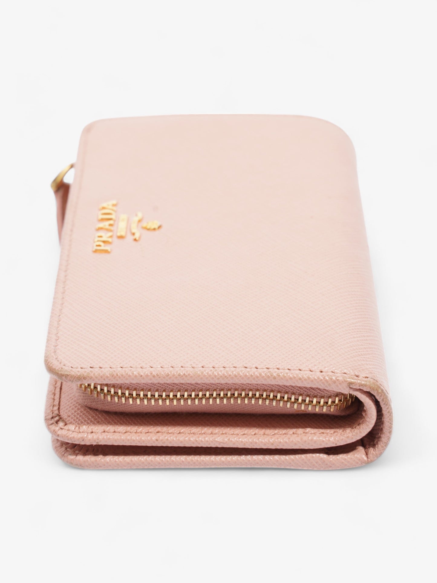 Prada Compact Wallet Pink Saffiano Leather