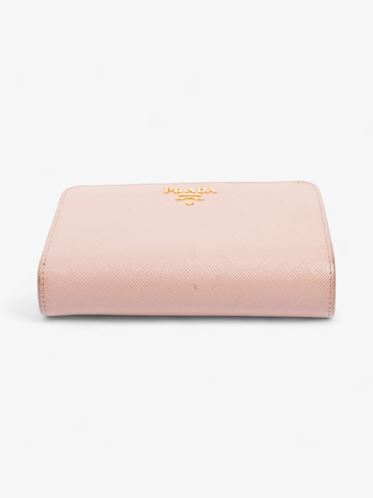 Prada Compact Wallet Pink Saffiano Leather