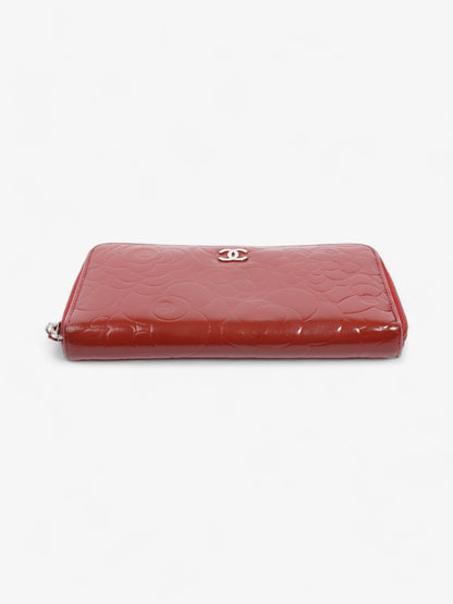 Chanel Camelia Zip Round Wallet Red Leather