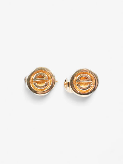 Christian Dior CD Clip On Earrings Gold Base Metal
