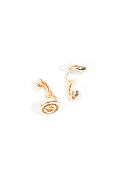 Christian Dior CD Clip On Earrings Gold Base Metal