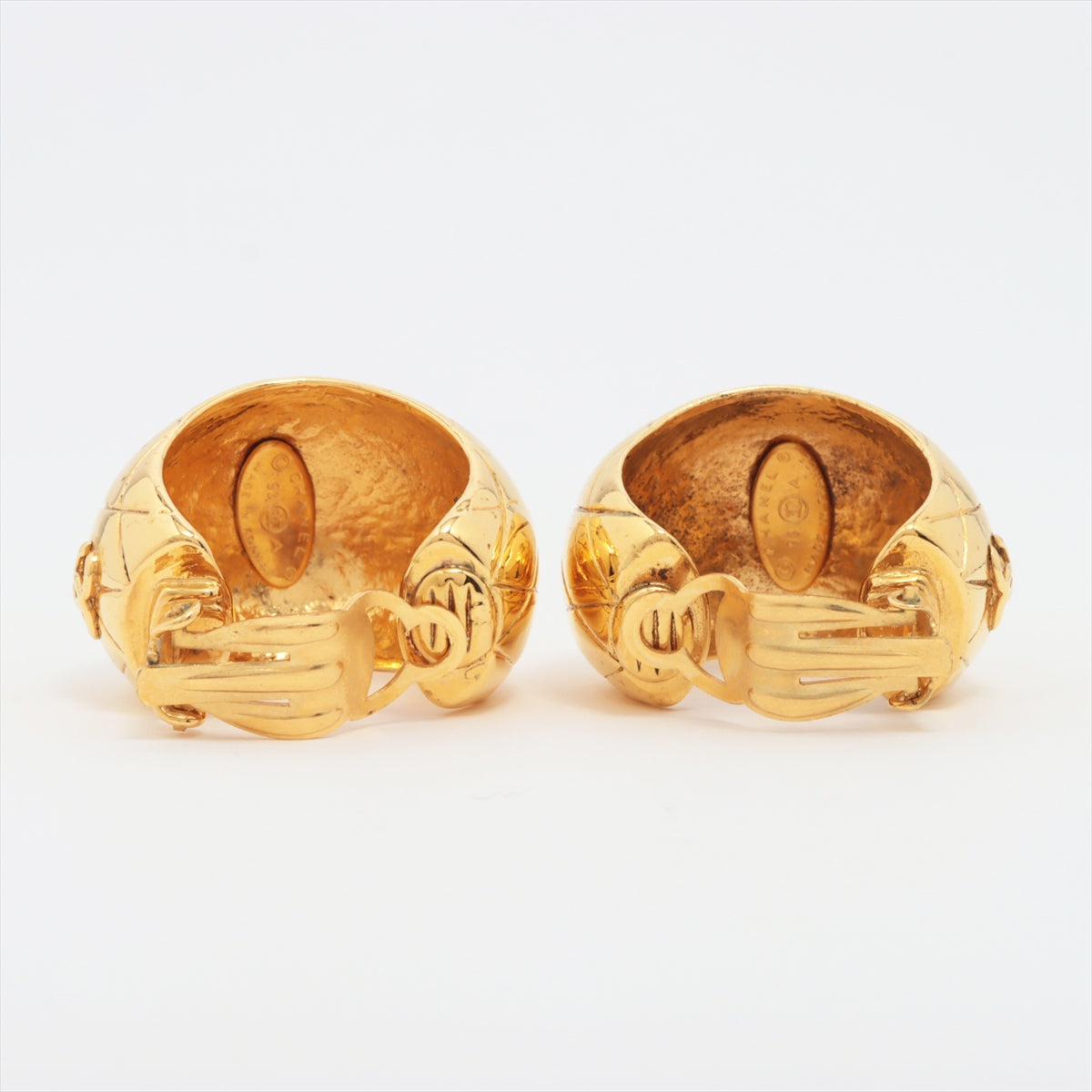 Chanel Coco Gold Clip On Earrings Costume Jewellery