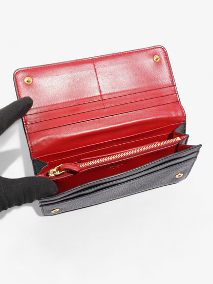 Prada Long Wallet Black Saffiano Leather