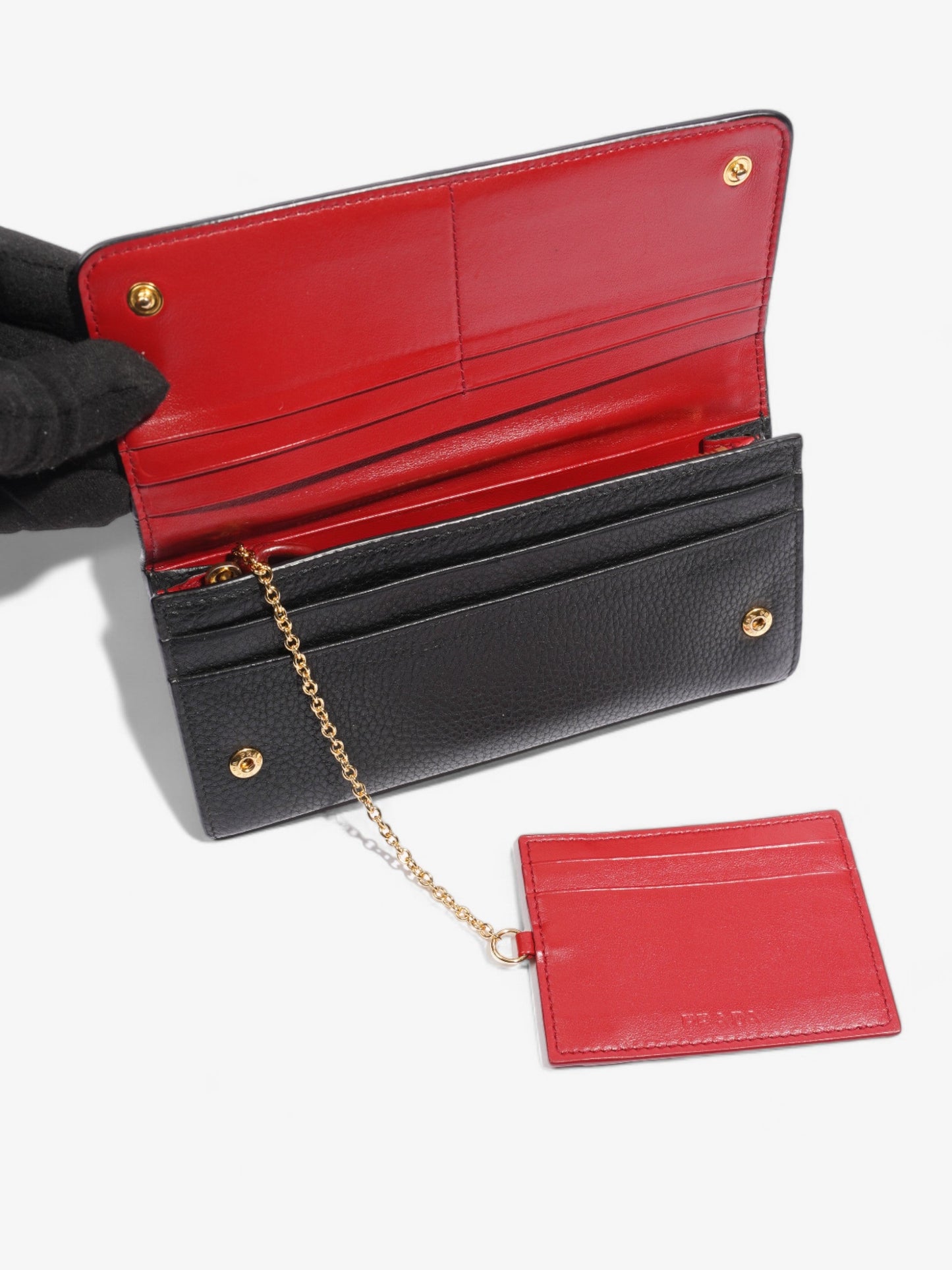 Prada Long Wallet Black Saffiano Leather