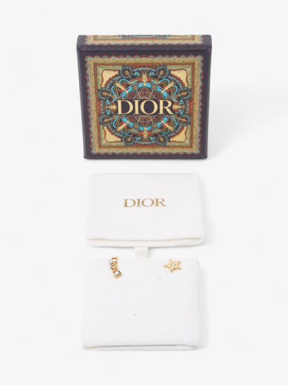 Christian Dior Star Logo Earrings Gold Base Metal