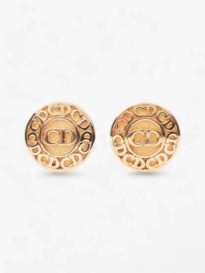 Christian Dior CD Logo Clip On Earrings Gold Base Metal