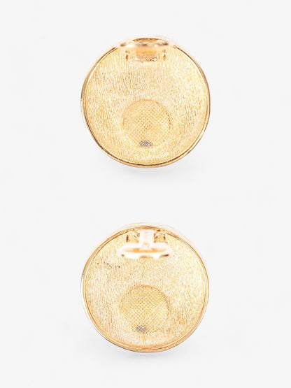 Christian Dior CD Logo Clip On Earrings Gold Base Metal