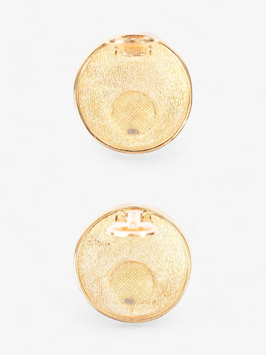 Christian Dior CD Logo Clip On Earrings Gold Base Metal