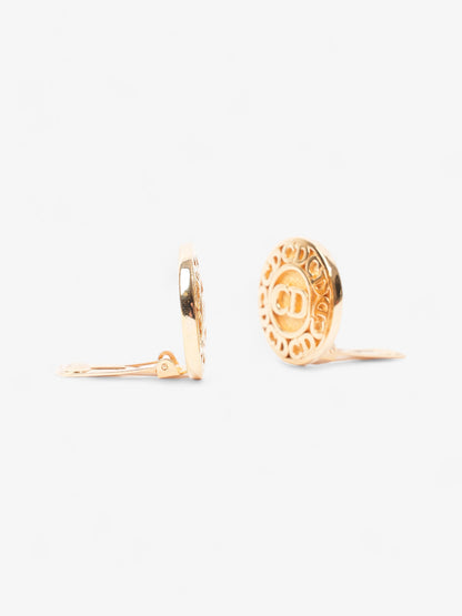 Christian Dior CD Logo Clip On Earrings Gold Base Metal