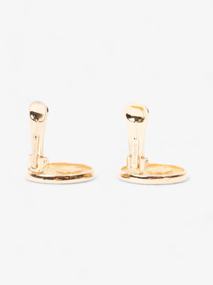 Christian Dior CD Logo Clip On Earrings Gold Base Metal