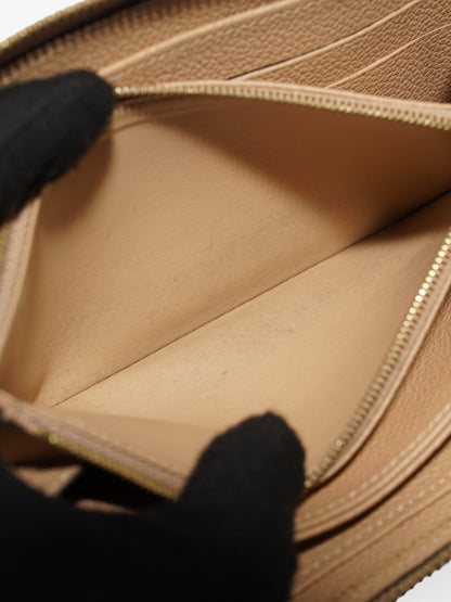 Louis Vuitton Zippy Wallet Beige Empreinte Leather