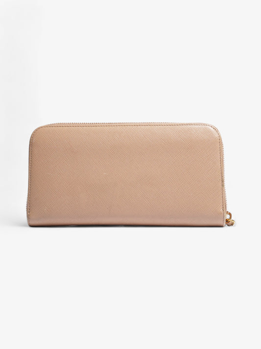 Prada Zip Around Wallet Beige Saffiano Leather