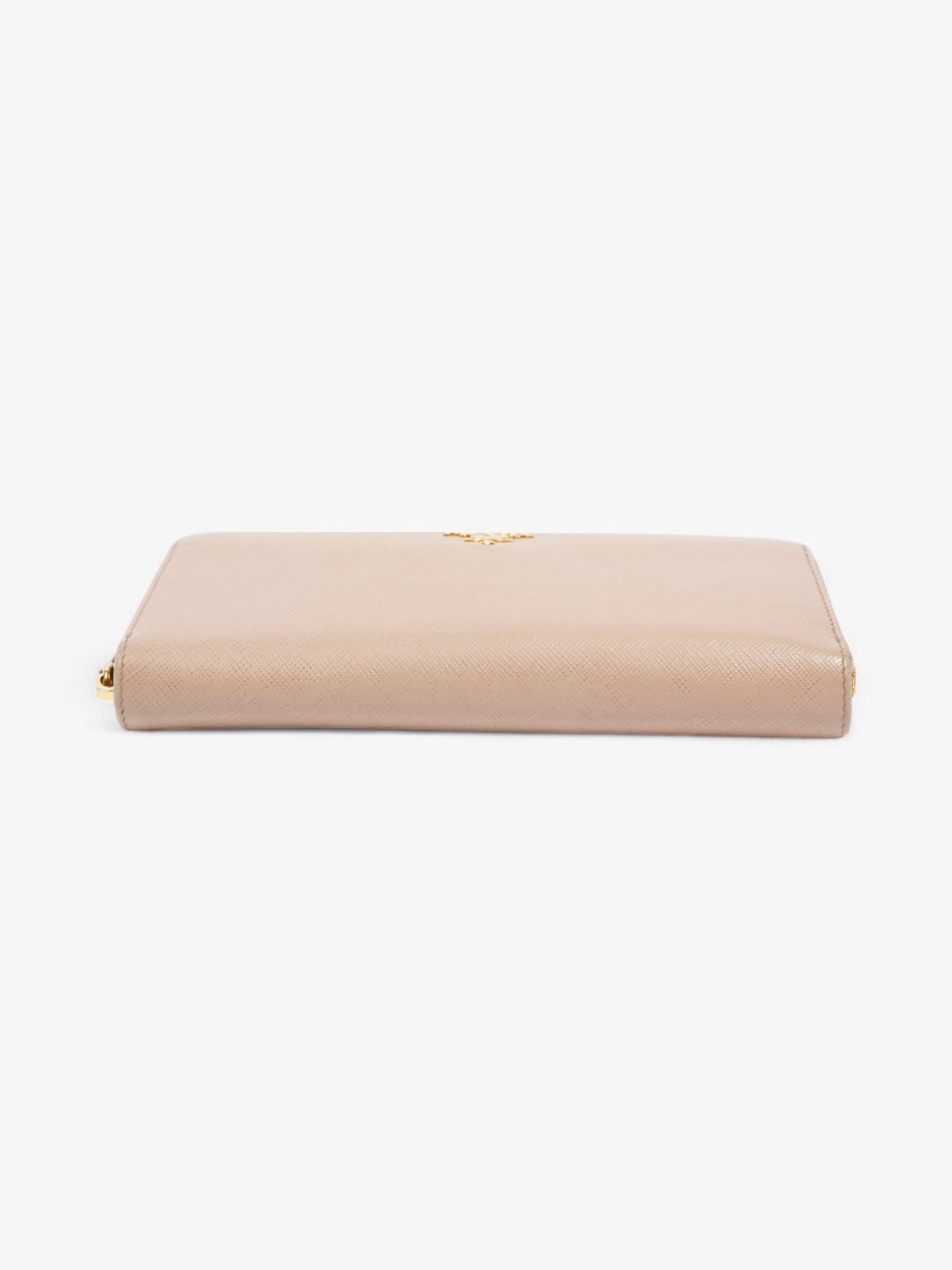 Prada Zip Around Wallet Beige Saffiano Leather