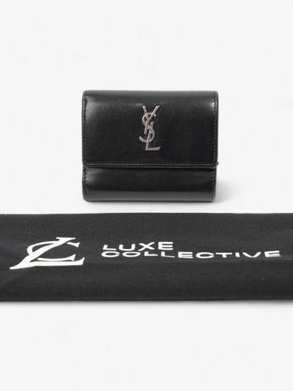 Saint Laurent Monogram Compact Wallet Black / Silver Leather
