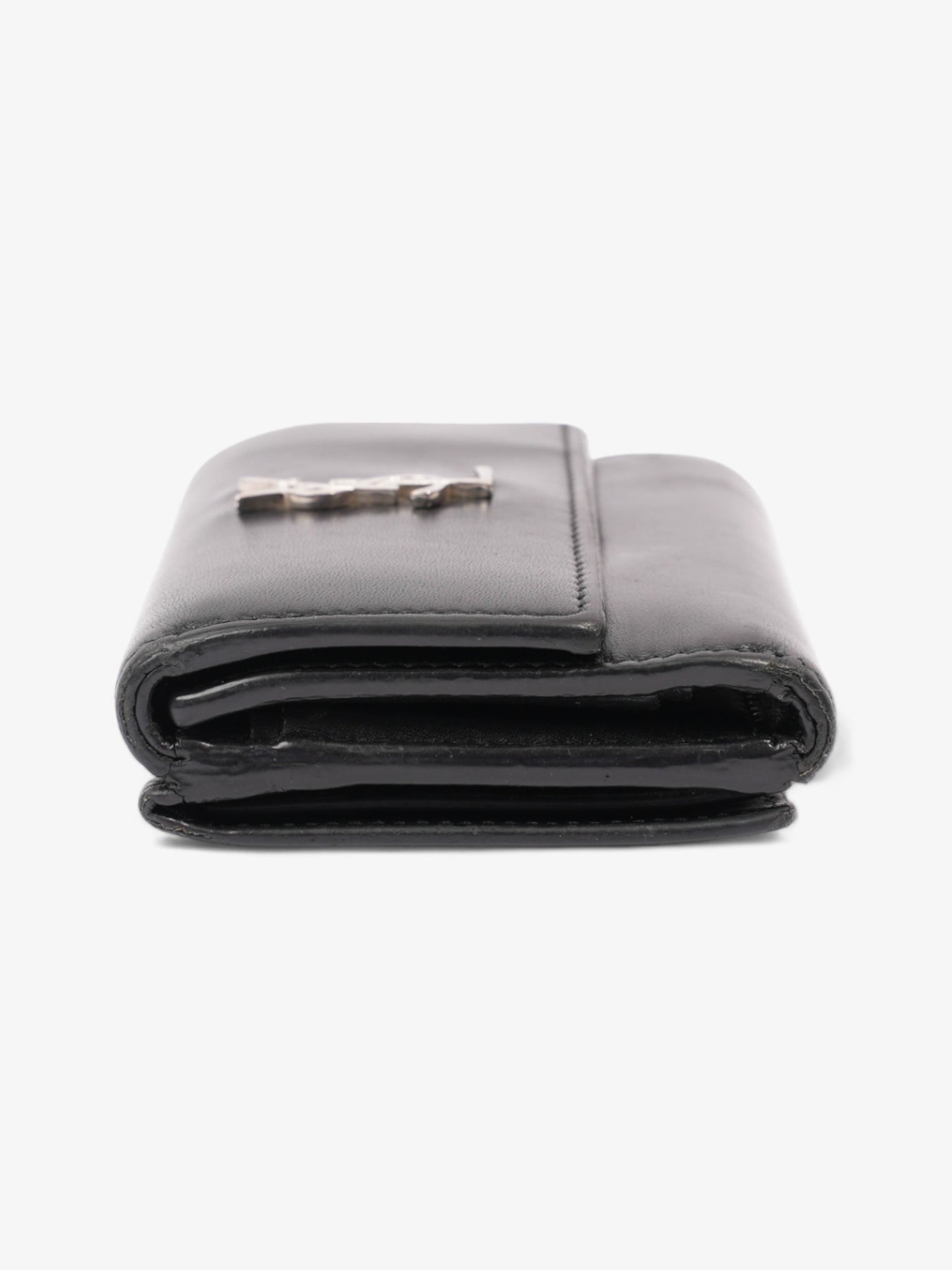 Saint Laurent Monogram Compact Wallet Black / Silver Leather