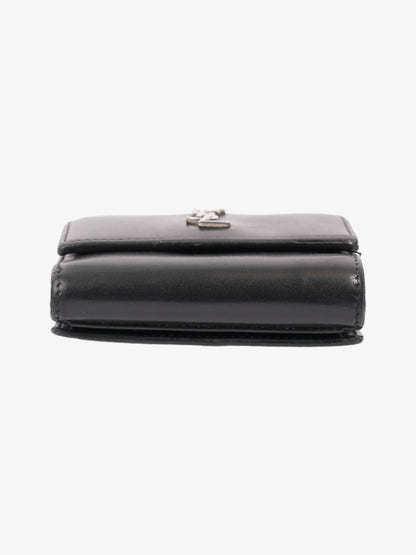 Saint Laurent Monogram Compact Wallet Black / Silver Leather