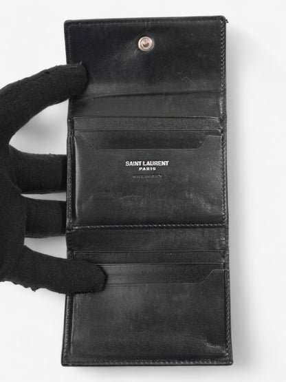 Saint Laurent Monogram Compact Wallet Black / Silver Leather