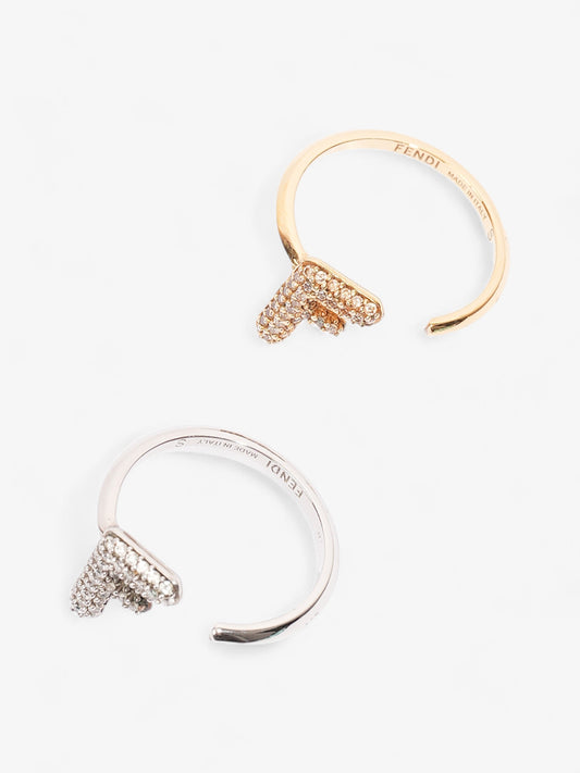 Fendi FF Rings Gold / Silver Base Metal Small