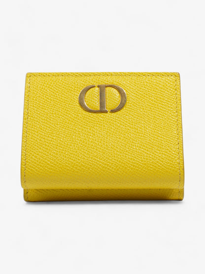 Christian Dior 30 Montaigne Compact Wallet Yellow Leather