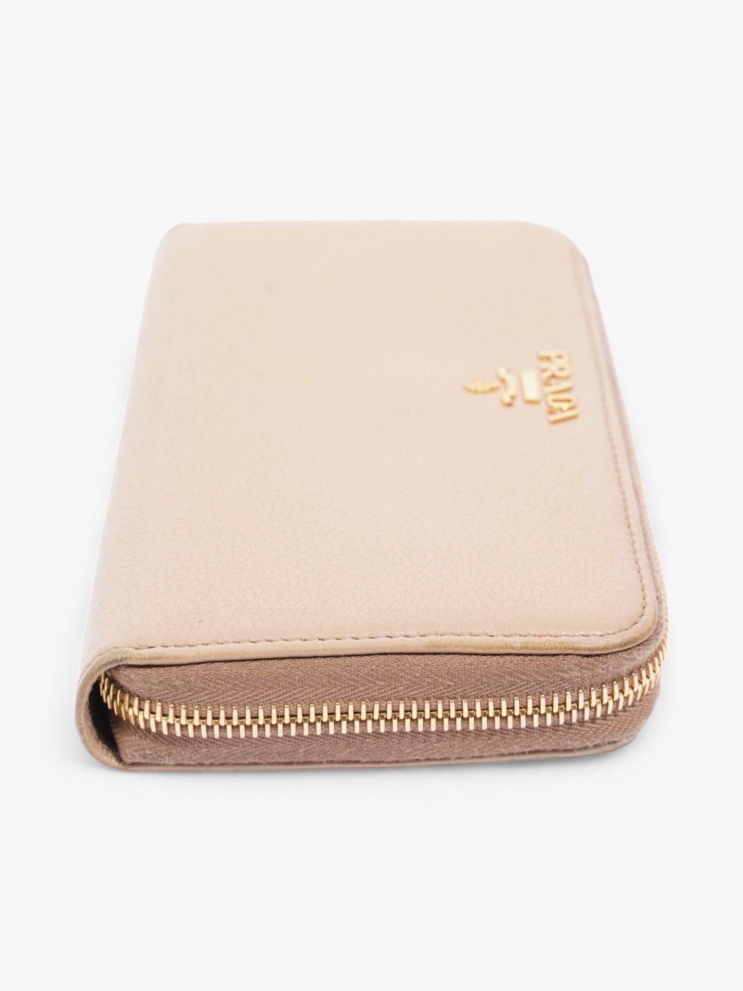 Prada Zip Around Wallet Beige