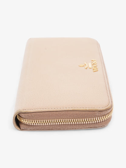 Prada Zip Around Wallet Beige