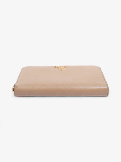 Prada Zip Around Wallet Beige