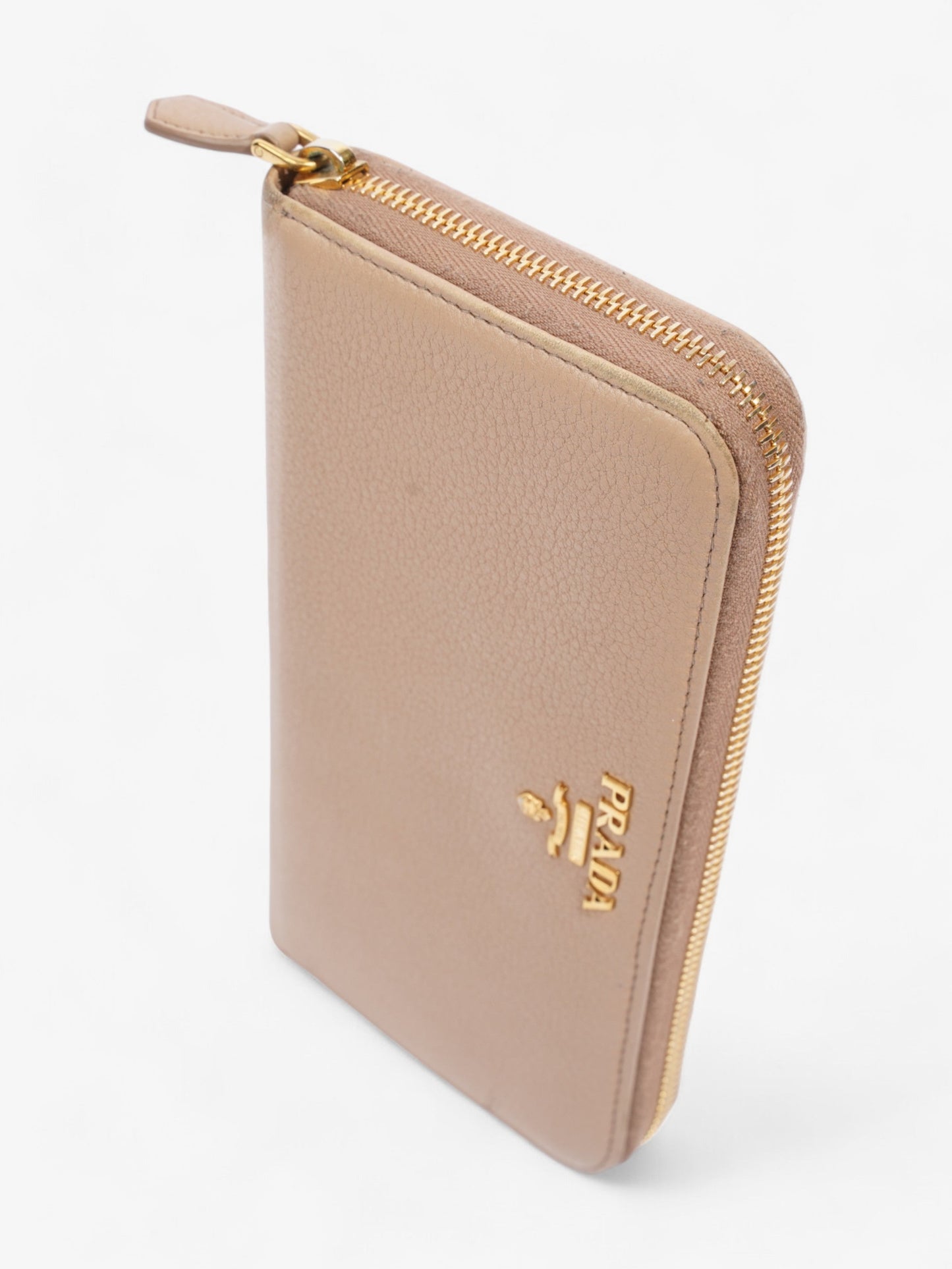 Prada Zip Around Wallet Beige