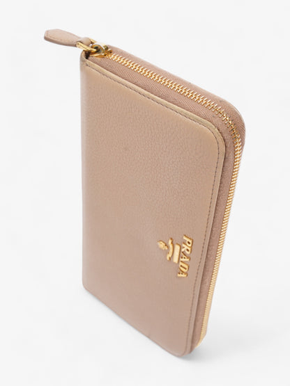 Prada Zip Around Wallet Beige