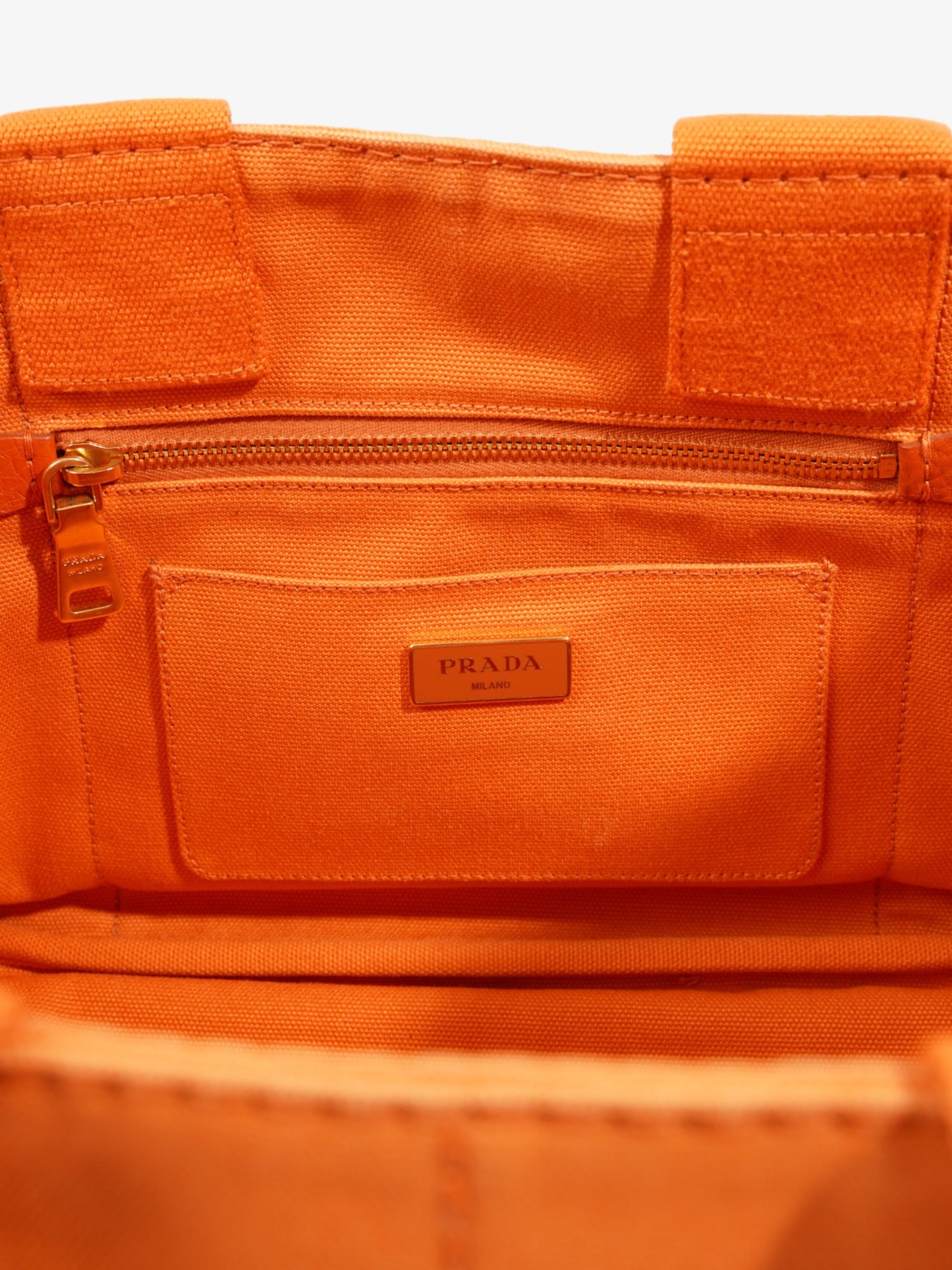 Prada Canapa Tote Orange Canvas Medium