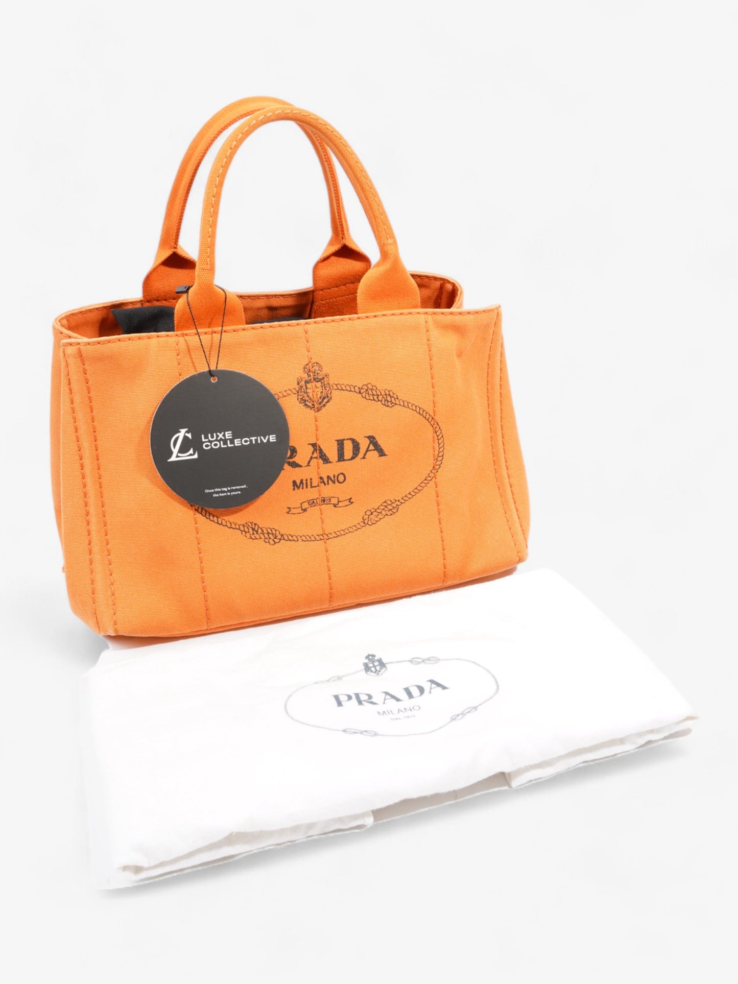 Prada Canapa Tote Orange Canvas Medium