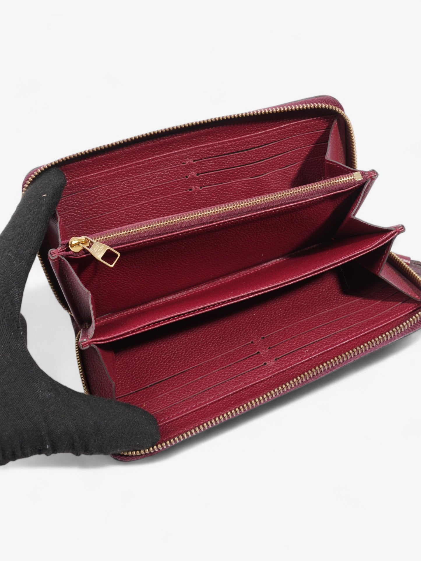 Louis Vuitton Zippy Wallet Maroon  Empreinte Leather