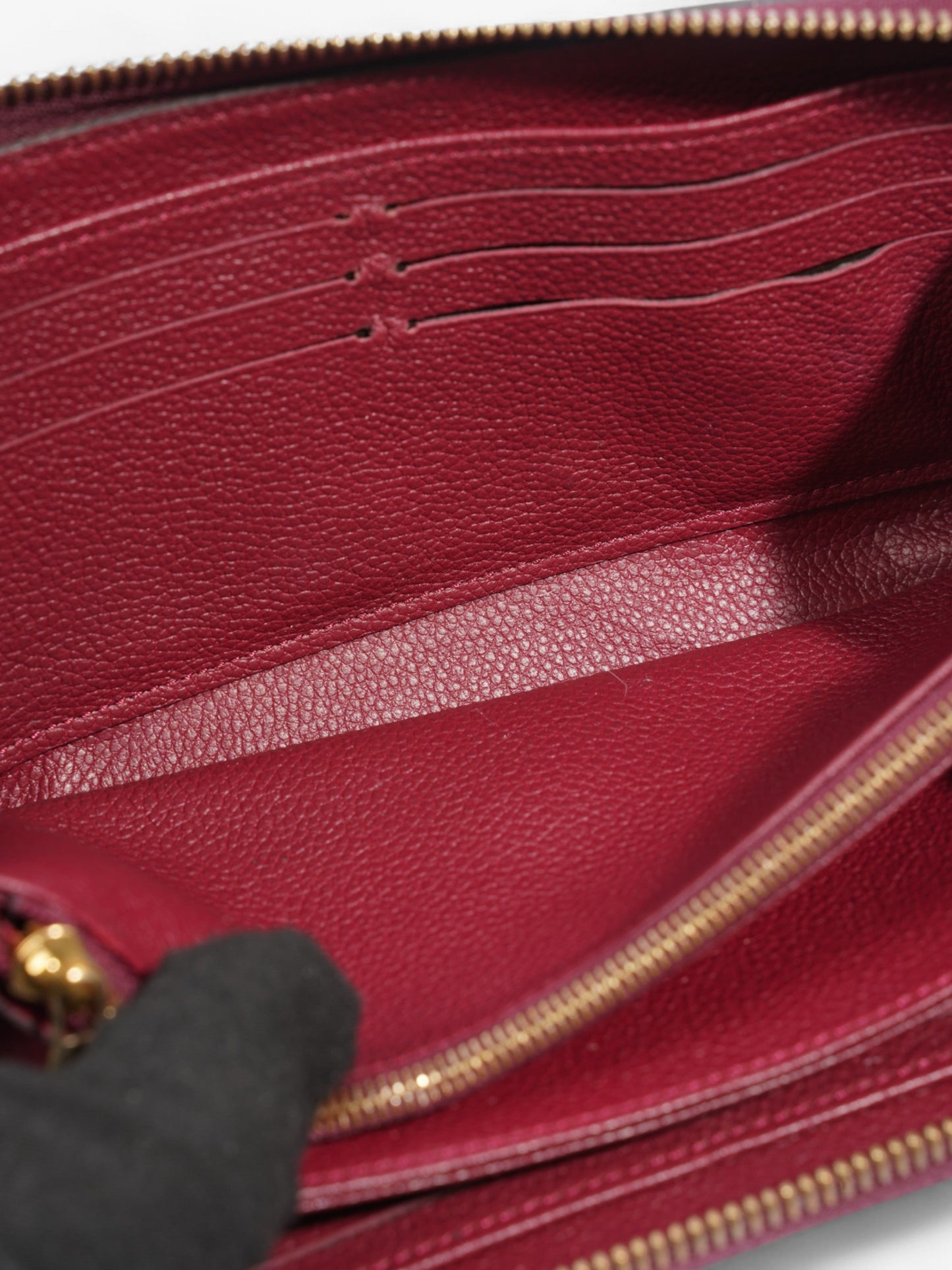 Louis Vuitton Zippy Wallet Maroon  Empreinte Leather