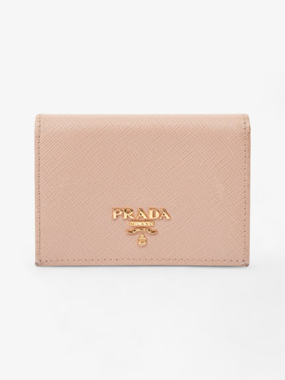 Prada Card Case Holder Beige Saffiano Leather