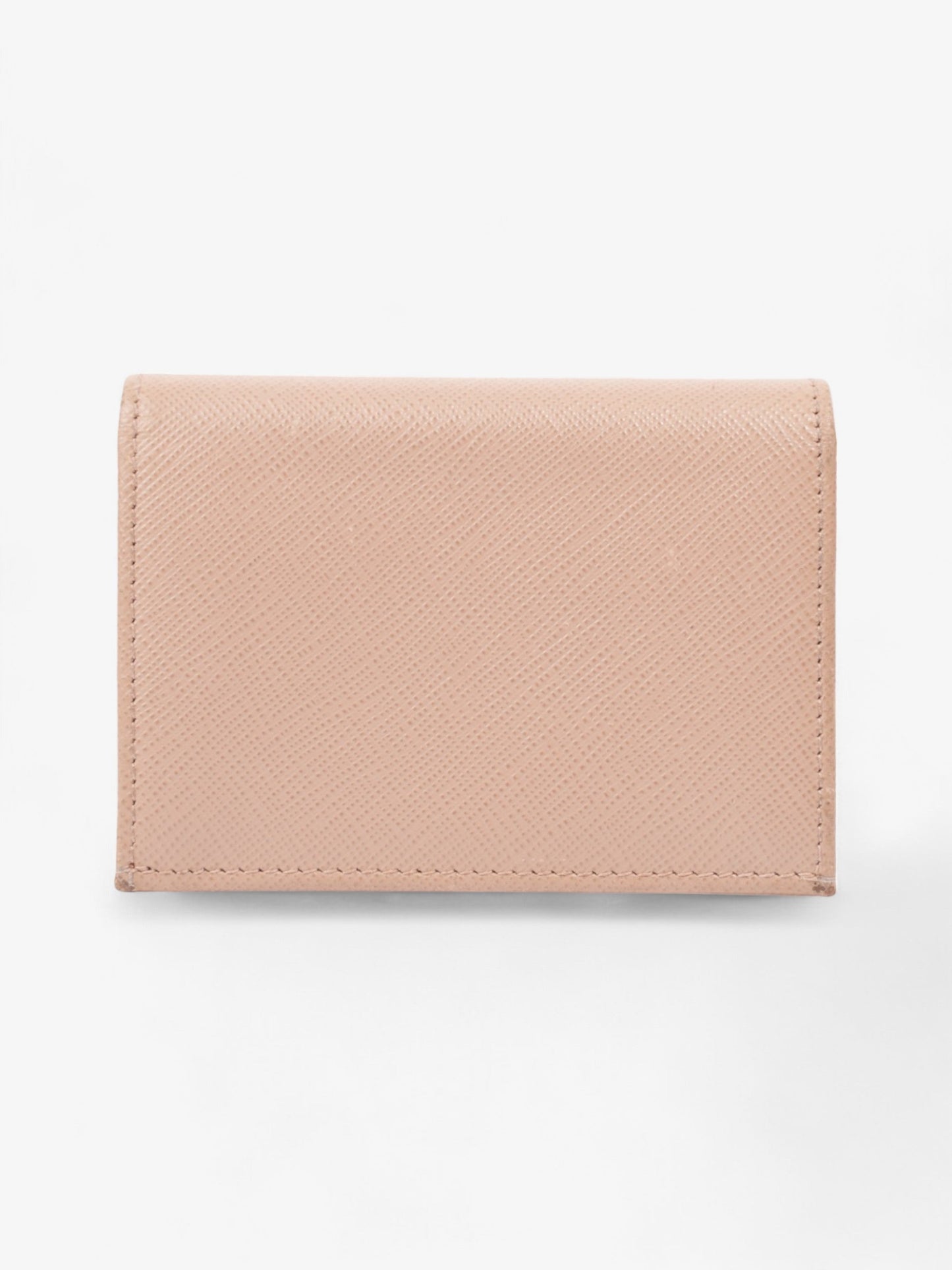 Prada Card Case Holder Beige Saffiano Leather