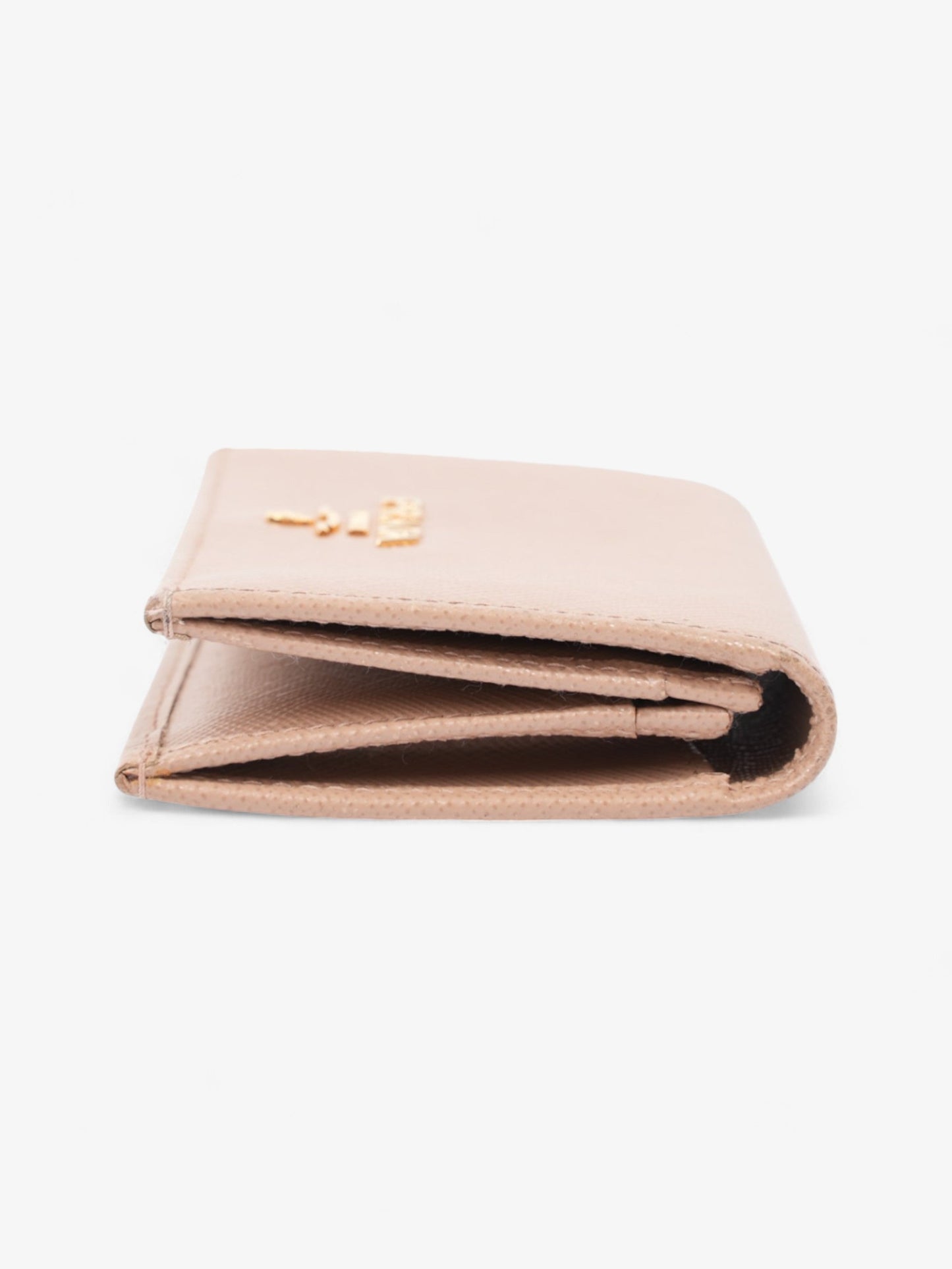 Prada Card Case Holder Beige Saffiano Leather