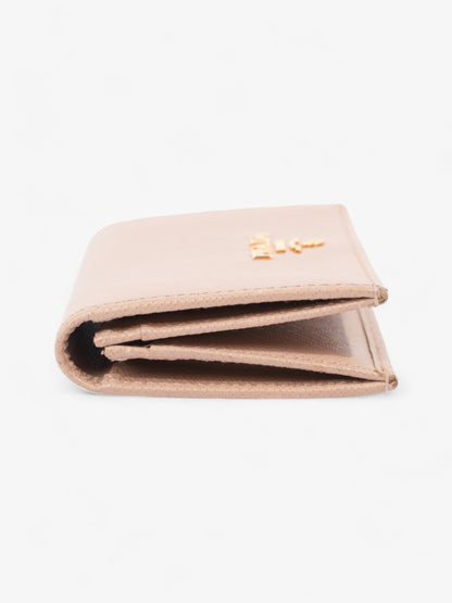 Prada Card Case Holder Beige Saffiano Leather