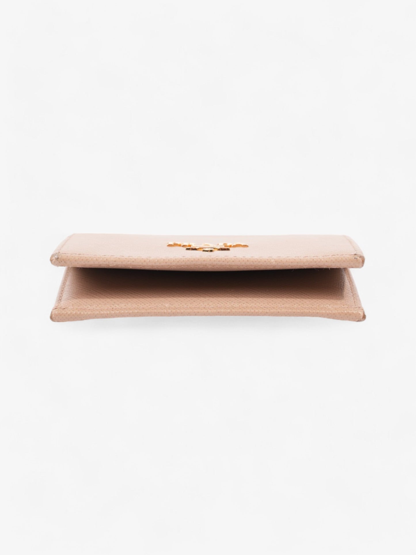 Prada Card Case Holder Beige Saffiano Leather