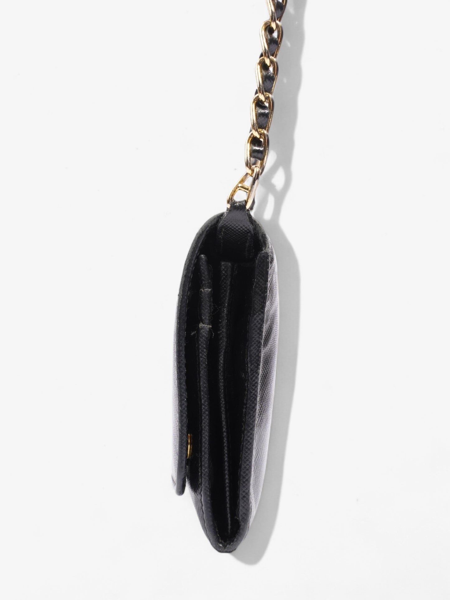 Prada Chain Wallet Black Saffiano Leather